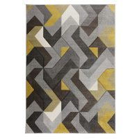 Flair Rugs koberce Kusový koberec Hand Carved Aurora Grey/Ochre - 120x170 cm