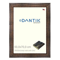 DANTIK rámeček 50 × 70, TRITON široký měď antik plexi čiré