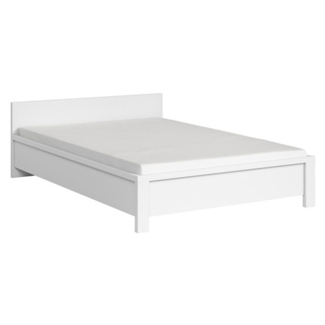 LOBATES postel 140x200 cm, bílá/bílý mat, 5 let záruka Brw