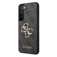 Guess PU 4G Metal Logo Zadní Kryt pro Samsung Galaxy S23 Grey