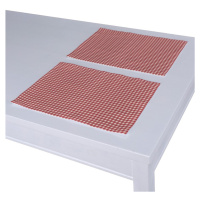 Dekoria Prostírání 2 kusy podle látek, červeno - bílá jemná kostka, 30 x 40 cm, Quadro, 136-15