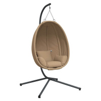 vidaXL Závěsné křeslo vajíčko se stojanem taupe ratan a ocel