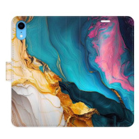 iSaprio Flip pouzdro Colourful Marble pro iPhone XR