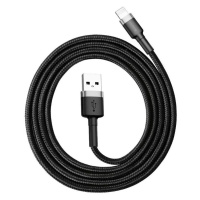 Kabel Baseus Cafule USB Lightning Cable 2,4A 1m (Gray+Black) (6953156274976)