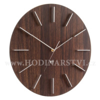 Designové nástěnné hodiny Future Time FT2010WE Round dark natural brown 40cm