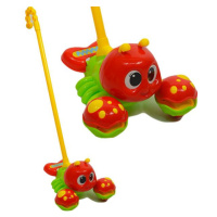 Krab - hračka na tlačení - červenozelená