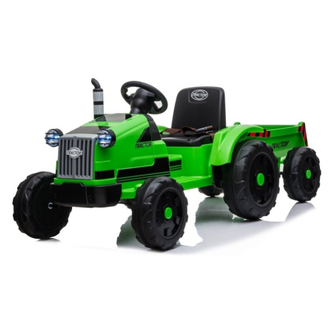 mamido  Dětský elektrický traktor s vlečkou T1 zelený