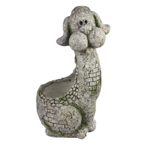 Obal hliněný sedící pes sedící šedý 47,5cm Morex