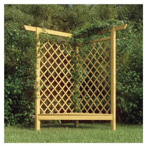 vidaXL Rohová pergola s lavicí 166 x 81 x 174 cm impregnovaná borovice