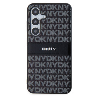 Zadní kryt DKNY PC/TPU Repeat Pattern Tonal Stripe pro Samsung Galaxy S24, černá