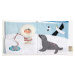 Textilní knížka Snowy Friends Activity Book ThreadBear polární zvířátka 100% jemná bavlna od 0 m