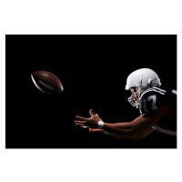 Umělecká fotografie American football player catching ball, side view, Thomas Northcut, (40 x 26