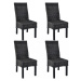 Jídelní židle 4 ks ratan / mangovník Dekorhome Černá,Jídelní židle 4 ks ratan / mangovník Dekorh