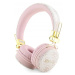 Guess Bezdrátová Sluchátka přes uši Bluetooth 4G Metal Logo Pink