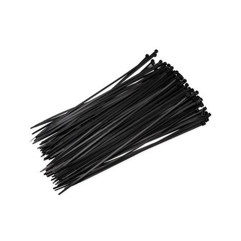 Sada 100 ks: Stahovací pásky na ozdoby 3,6 x 200 mm černé LAALU