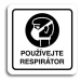 Accept Piktogram "používejte respirátor" (80 × 80 mm) (bílá tabulka - černý tisk)