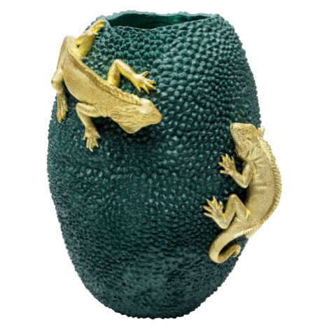 KARE Design Zelená polyresinová váza Chameleon Jack Fruit 39cm