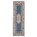 Modrý vlněný koberec Flair Rugs Aubusson, 67 x 210 cm