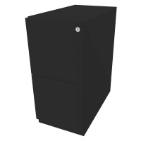 BISLEY Pojízdný kontejner Note™, se 2 kartotékami pro závěsné složky, v x š 645 x 300 mm, černá
