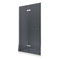 MEXEN LIMA skládací dveře 100x190 cm 6mm, chrom, grafit se stěnovým profilem 856-100-000-01-40