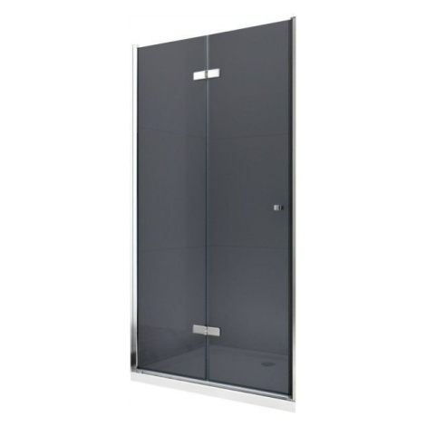 MEXEN LIMA skládací dveře 100x190 cm 6mm, chrom, grafit se stěnovým profilem 856-100-000-01-40