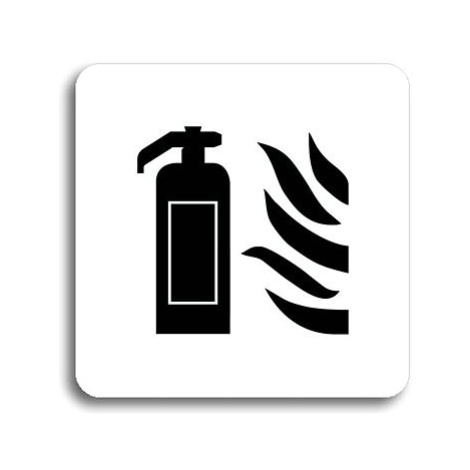 Accept Piktogram "hasicí přístroj" (80 × 80 mm) (bílá tabulka - černý tisk bez rámečku)