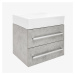 Koupelnová skříňka s umyvadlem SAT Cube Way 60x53x46 cm beton mat CUBE46602BESATCWL