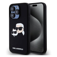 Karl Lagerfeld Liquid Silicone Double Heads MagSafe Zadní Kryt pro iPhone 15 Pro Black