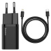 Basues Super Si 1C rychlonabíječka USB-C 20W PD EU s kabelem Lightning 1m Black