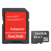SanDisk Micro SDHC 32GB Class 4 + SD adaptér - SDSDQB-032G-B35