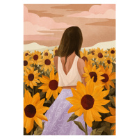 Ilustrace Sunflower Evenings, Goed Blauw, 30 × 40 cm