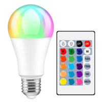 A60-RGB-9W | RGB LED žárovka 16 barev | Závit E27 | Koule | IR dálkové ovládání