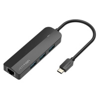 Vention Type-C (USB-C) to 3x USB 3.0 / RJ45 / Micro-B HUB 0.15M Black ABS Type