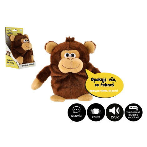 Opička Tonička opakující věty plyš 18cm na baterie se zvukem v krabici 12x20x10cm v sáčku Teddies