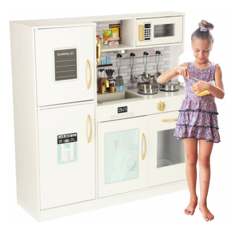 INKA Dětská dřevěná kuchyňka s lednicí a mikrovlnkou 80 cm