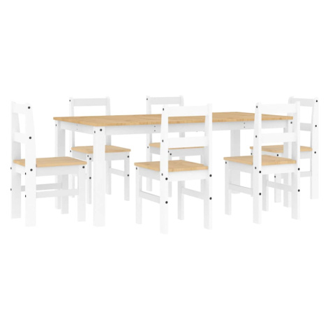vidaXL Jídelní set ze 7 kusů "Panama" Bílé masivní dřevo borovice