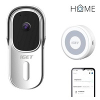 iGET HOME Doorbell DS1 White + Chime CHS1 White - set videozvonku a reproduktoru, FullHD video s
