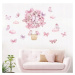 TULIMI Nálepky, dekorace na zeď Tulimi - Motýlci, růžová