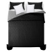 Černo šedý přehoz na manželskou postel s elegantním prošíváním 200 x 220 cm