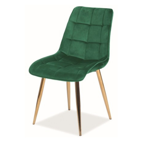 Jídelní židle CHAC 3 zelená/zlatá