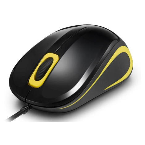 Crono CM643Y - optická myš, USB, černá + žlutá