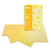 Blok s barevnými papíry A4 Deco 170 g - žluté odstíny