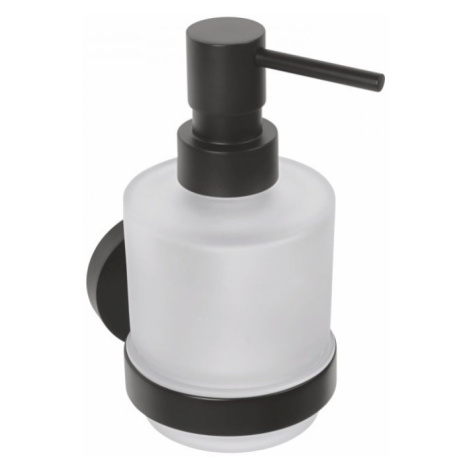Sapho X-ROUND BLACK dávkovač mýdla 200ml, mléčné sklo, černá mat