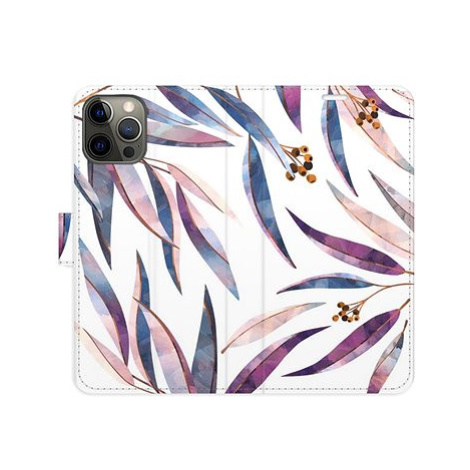 iSaprio flip pouzdro Ornamental Leaves pro iPhone 12/12 Pro