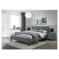 Dvoulůžková postel SAMARA 2 –⁠ 160x200, látka, šedá