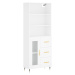 vidaXL Skříň highboard bílá 69,5 x 34 x 180 cm kompozitní dřevo