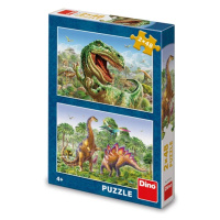 Puzzle 2x48 Souboj dinosaurů