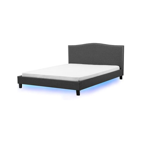 BELIANI postel s LED páskou MONTPELLIER 180 × 200 cm, šedá