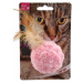 Hračka Magic Cat míček žinylkový s peříčky a catnipem mix 14cm