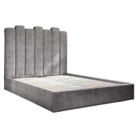 Šedá čalouněná dvoulůžková postel s úložným prostorem s roštem 180x200 cm Dreamy Aurora – Miufor